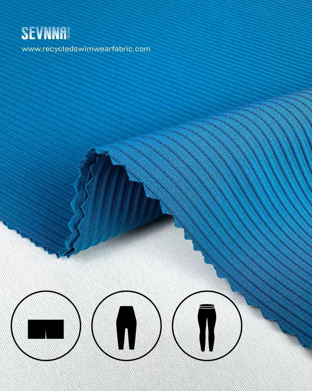 Innovative Recycled Lycra Fabric with Fog Foil Metallic Print Hologram, SPF50 UV Protection, and Circular Knit Technology