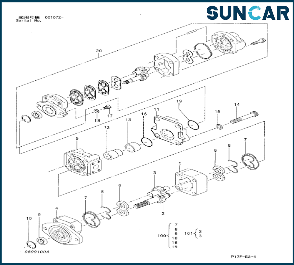 Hitachi 0835006 Gear Pump Seal Kit For Excavator[EX1200-5, EX1200-5C, EX1200-5D, EX1200-6]