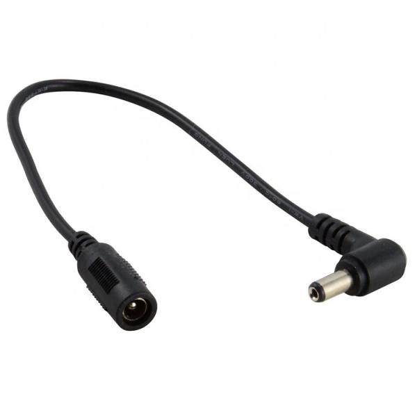 90 Degree Angle Male to Female Connector 5.5x2.1mm Barrel Jack DC Power Extension Cable