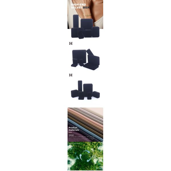 Handmade Black Velvet Ring Jewelry Box for Necklace Earrings Bracelet ring