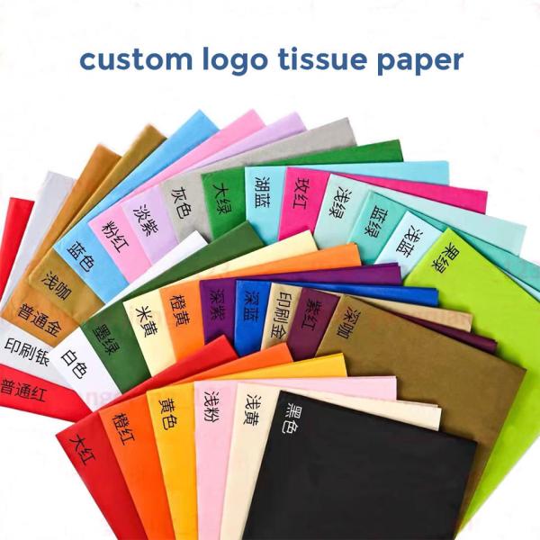 Eco Friendly Wholesale Packaging Custom Logo Printed Colored Flower Wrapping Paper 17gms Gift Tissue Paper