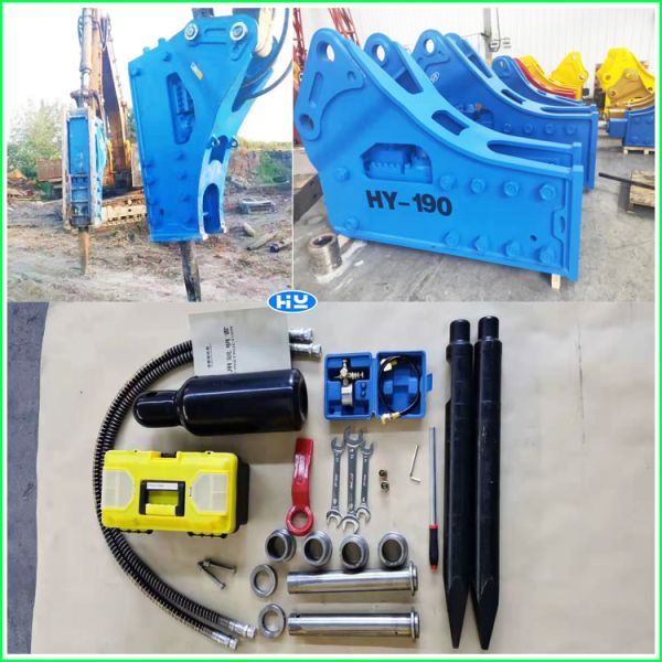 180 L/MIN Hydraulic Excavator Breaker Hammer 5.51 Inch Chisel Back Head