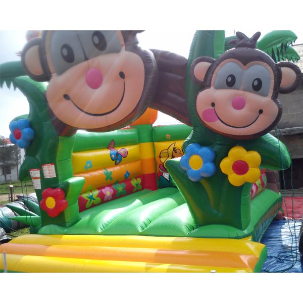 Le thème tropical de safari badine les Chateaux pleins d'entrain Gonflables de château de singe commercial