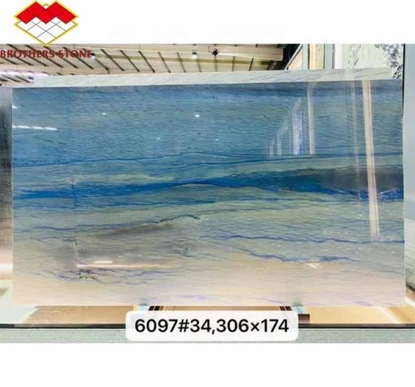Directly Sell Honed Azul Imperial Slab Blue Sky Quartzite Grand Skylight Marble Tile