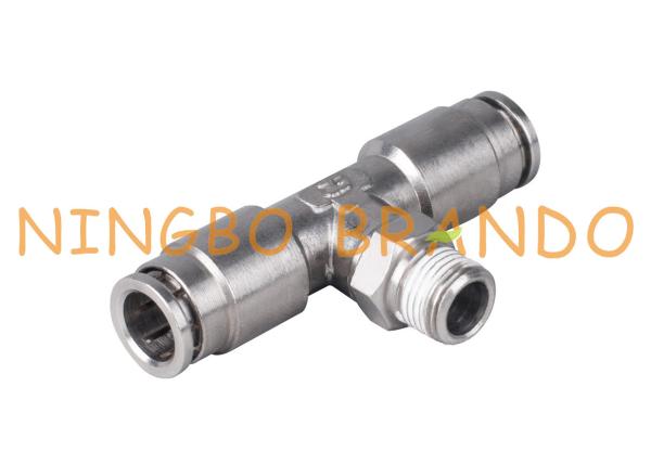 Giro masculino pneumático de bronze 6mm do T do ramo do encaixe de mangueira do ar 8mm 10mm 12mm