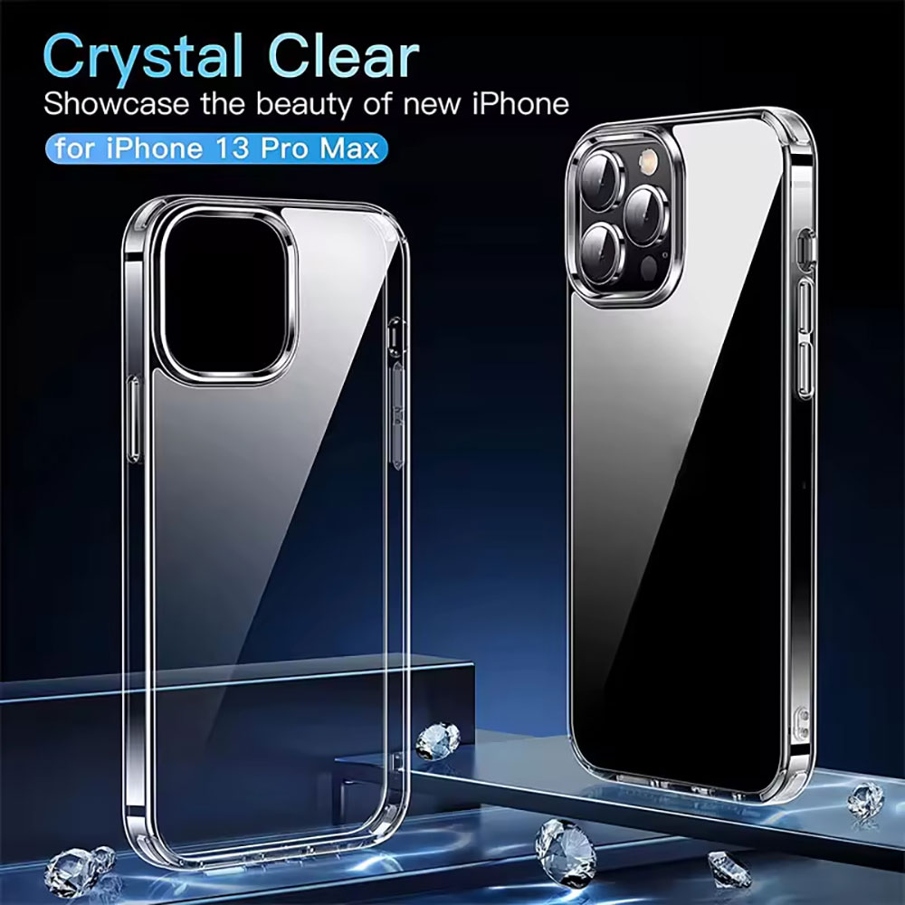 Laudtec Soft TPU Smart Phone Cover Clear Back Cover Transparent Cellphone Case for Iphone 13 Pro Max 14 Pro Max PC TPU Case