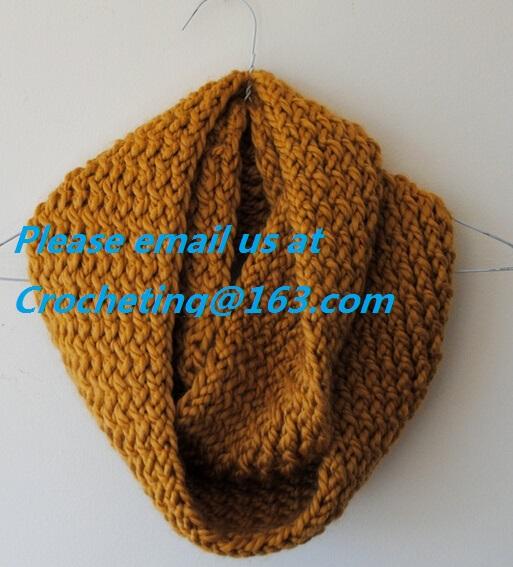 Fashion Accessory New Style Knitting Scarf Loopschal Wave Knit Scarf, Crocheted Ruffle Sca