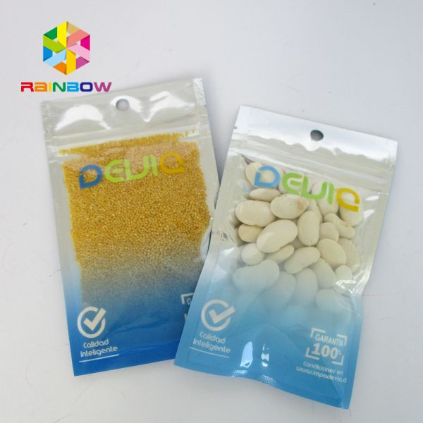 Clear Plastic Three Sides Heat Seal Printed Aluminium Foil Pouch 120Mic