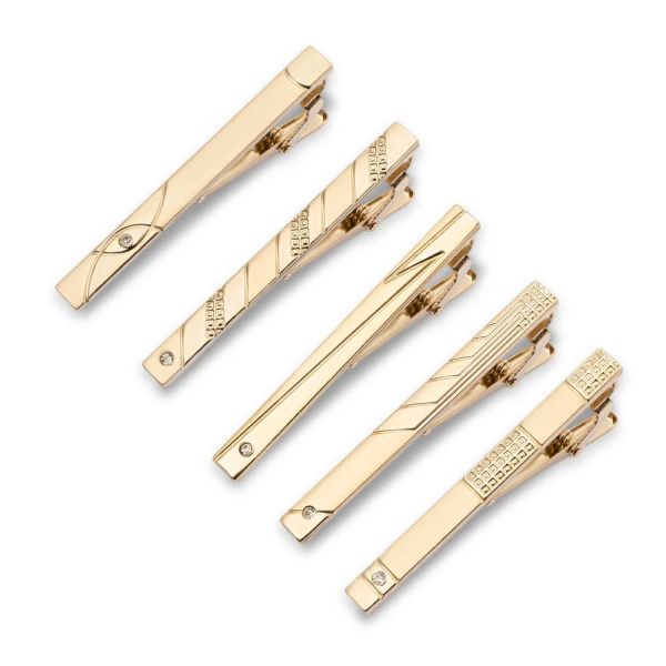 Clip de corbata personalizado Clip de corbata de metal de oro para hombres Fiestas de compromiso Regalos