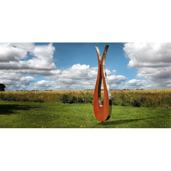 Tulip Shape Large Outdoor Sculpture Corten Steel garden ornaments