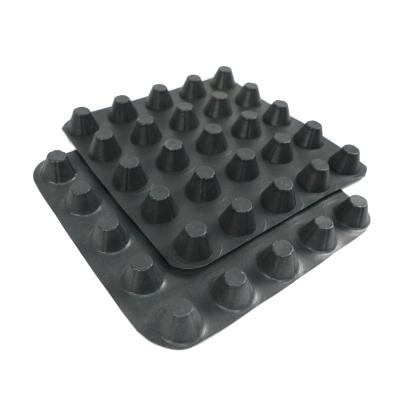 Plástico de placa de membrana de drenagem de base de HDPE preto verde