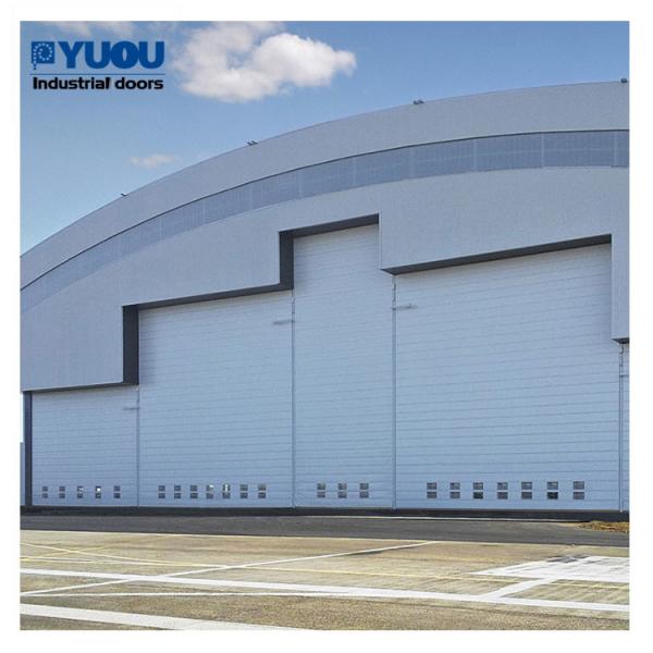 Industrial Rapid Bi Fold Up Hangar Doors Fireproof Fluoride Free