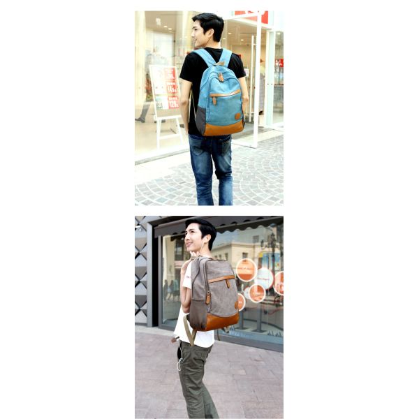 Hot Sale Simple Leisure Canvas Backpack Teenager School Bag Canvs