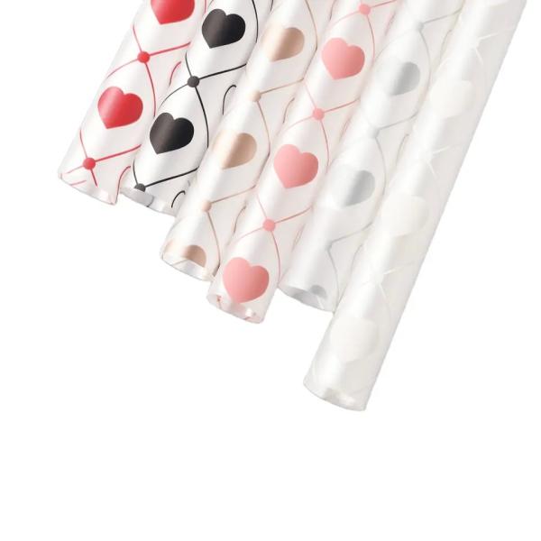 Foggy OPP Love Pattern PE Waterproof Flower Packaging Paper Gravure Printing