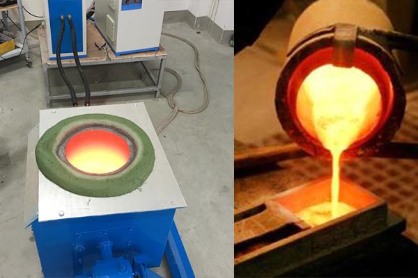 45kw que inclina a fornalha de indução de aço do grau precioso da fornalha 500-2300 da fusão do metal