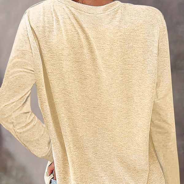 Personalized Print Women Tops Comfortable  Black Long Sleeve Shirt Khaki Color Shirt OEM