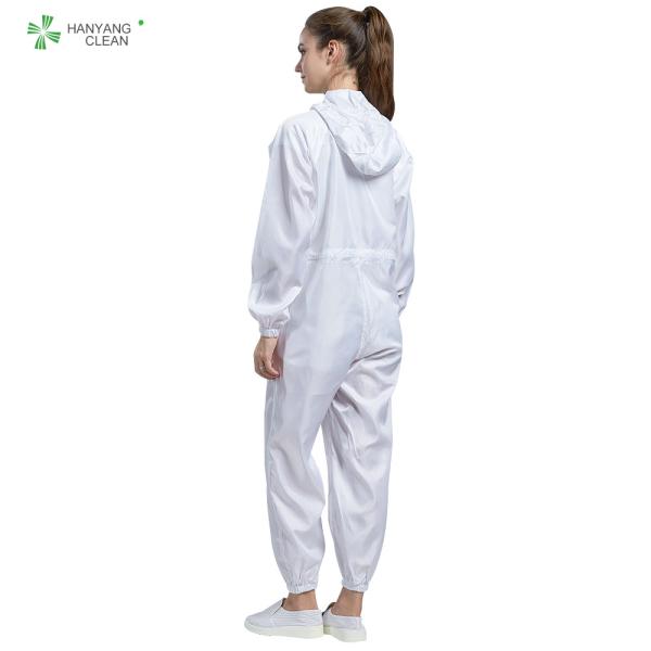 O anti macacão estático da sala de limpeza do ESD conecta com Hood Dust Free Coverall