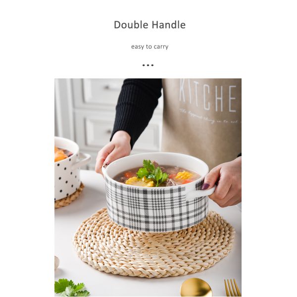Light Luxury Ceramic Soup Bowl Set Perfect for Business Gifts and Sustainable Cooking