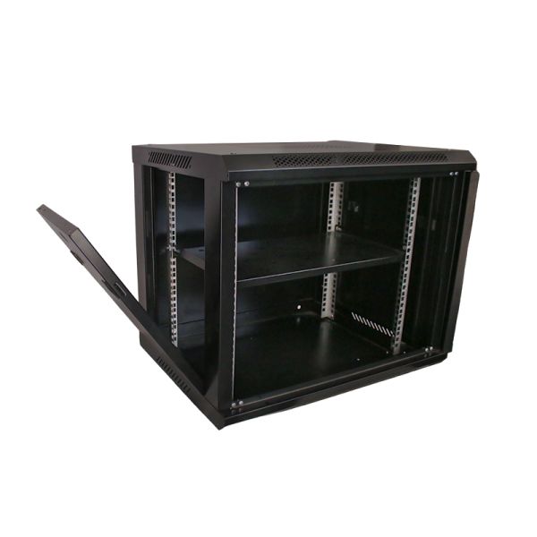 Server Room 9u Wall Mount Server Rack with Design Glass Door 19 Inch Network Cabinets