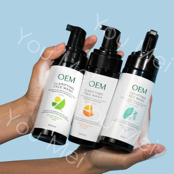Organic Skincare Facial Cleanser Saliac Foaming Wash Mousse for Blemish Clearing