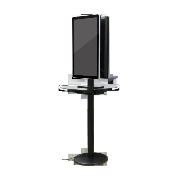 Black Commercial Phone Charging Station Double Sided Advertising Board Display