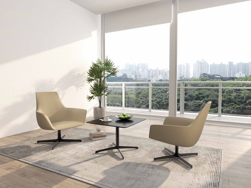 Integrated Leather Swivel Lounge Chair OEM Office Leather Armchair