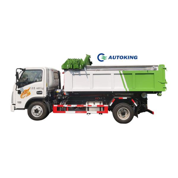 Front / Rear Axle 3/7 18CBM Hydraulic Hook Lift Rear Loading Trash Bin Automatic Garbage Truck For Waste Collection Vehicle