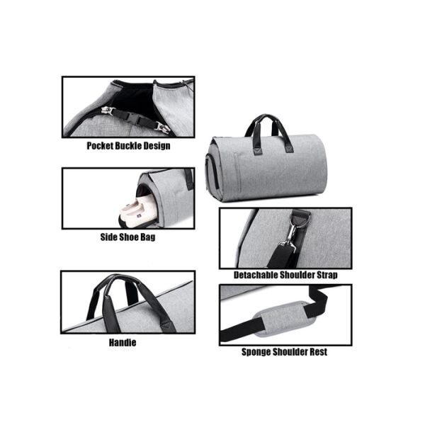 Polyester Nylon Garment Duffel Bag Waterproof With Shoe Compartment