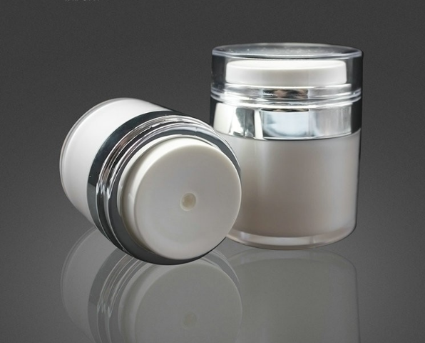 30ml 50ml Men Cosmetic Cream Jars Airless Pump Plastic Round Hot Stamping