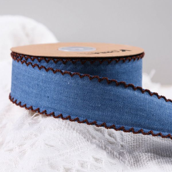 Décoration de vêtements Jeans ruban 38mm double face bord tissé