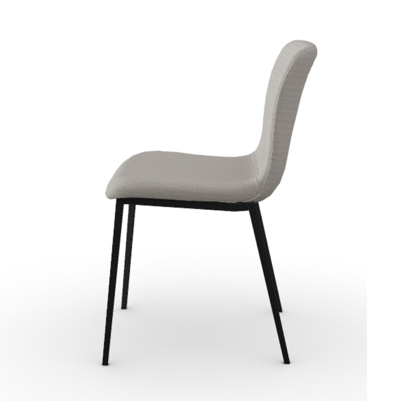 Soft Gray Fabric H830mm 8kgs Metal Frame Upholstered Dining Chair