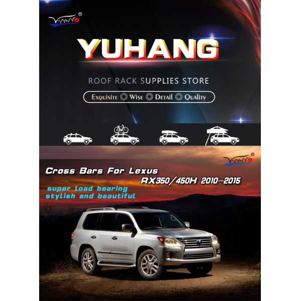 Aluminium Alloy Black Car Rack Cross Bars B064 For Lexus Rx350 2010 - 2015