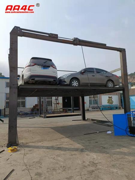 Oil cylinder +Chain 4 post parking lift for 3 cars parking on one decker 6T 3750mm high