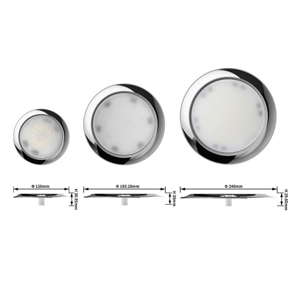 Ultra Thin 316L Stainless Steel Wall Mounted Pool Light IP68 and AC/DC 12V/24V