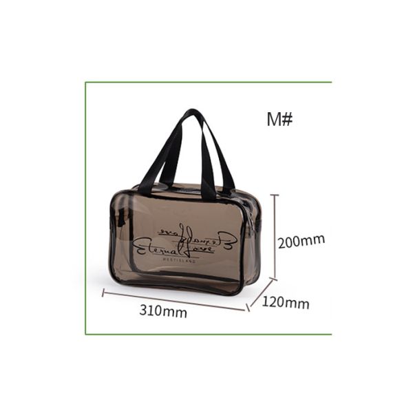 Polyester PVC Cosmetic Bag Separate Bag Design With Heat Seal Sewing Zipper