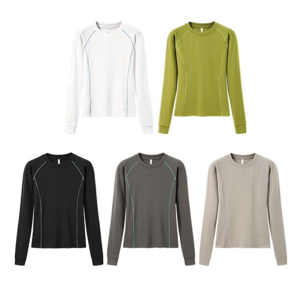 Modal Cotton Blend Long Sleeve Top, Soft Stretch Casual Basic Tee | OEM & ODM Supported, Custom Logo, Fabric & Color Available
