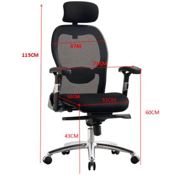 Knee Tilt High Back Executive Office Chair Full Mesh Revolving Ergonomic Adjustable