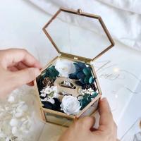 M5.5*11*6cm Boîte à bijoux en verre hexagonal de serre