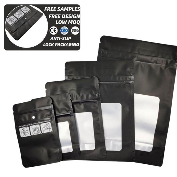 Stand Up Pouch Child Resistance Mylar Bags 3.5 Customized Logo Smell Proof Mylar Bags Zipper Top 1 Gram Mylar Bags