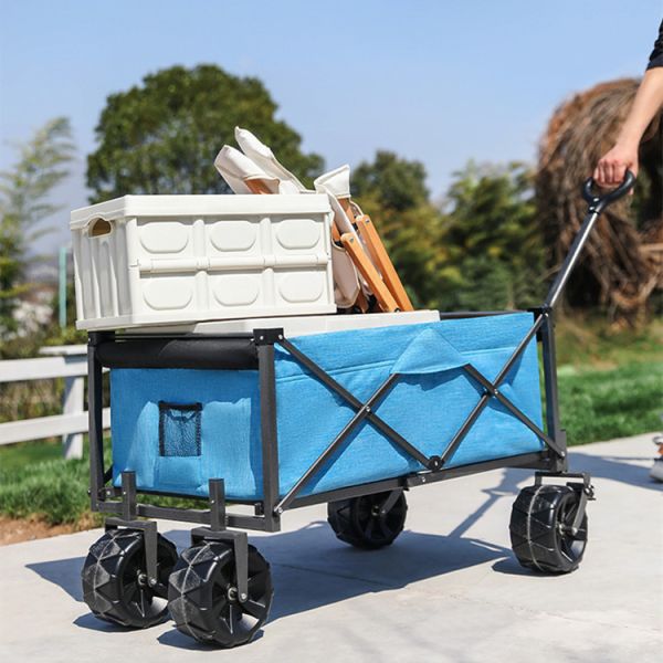 Lightweight 4 Wheels Military Camping Gear Wagon Cart 600D Oxford