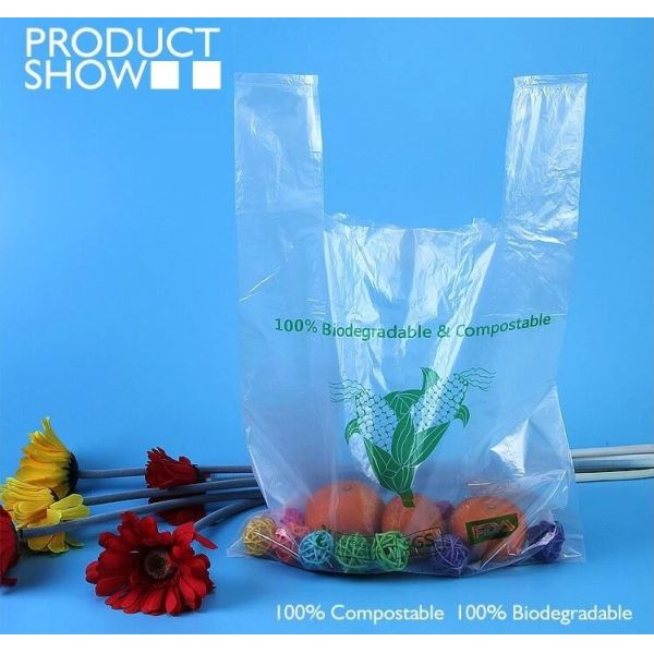 Grocery Biodegradable Compost Bags Fully PLA Food Grade In Roll