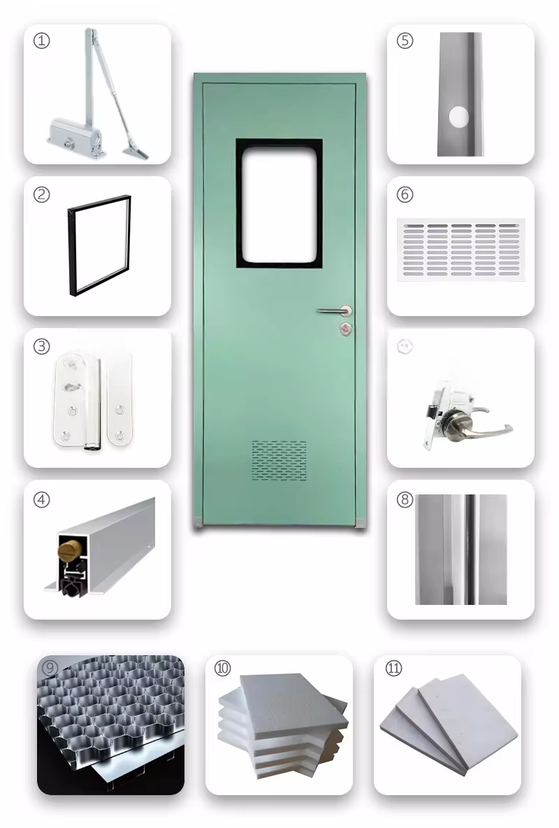 Swing / Sliding Cleanrooms Doors Smooth Surface Hygienic Design Custom SIze