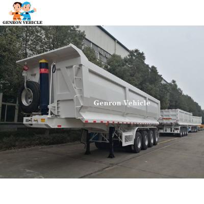 4 Axles 10M Heavy Duty Steel Semi Truck Dump Trailer With Air Suspension