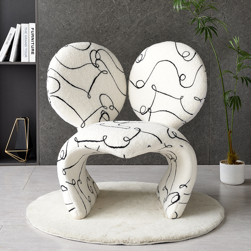 Creative Single Leisure Lounge Chair Mickey Ear-Shaped Accent for Living Room and Bedroom Casual Lazy Chair