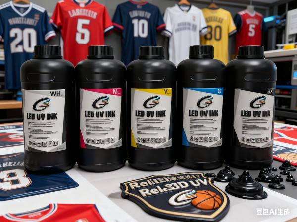 Relief 3D Thick Label UV Ink for I3200/DX7/i1600 Printers Wash-Resistant Anti-Deformation for Sportswear Badges