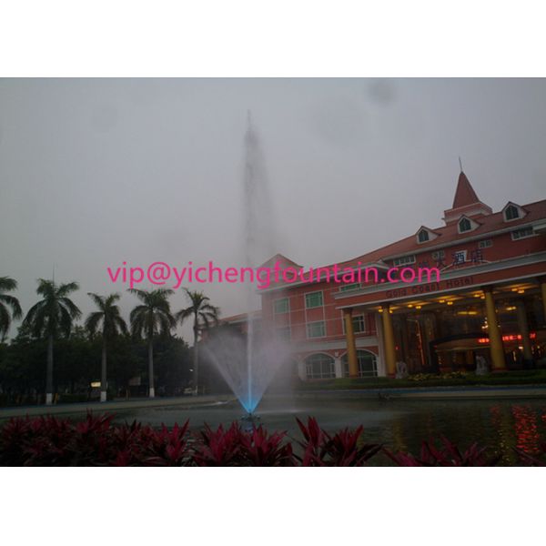 Stainless Steel Pond Fountain Accessories AC12V RGB Lighting 6.5m Spray Height