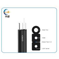 1/2/4 Cores FTTH Fiber Drop Cable Black LSZH With Messenger Steel / FRP Strength Member
