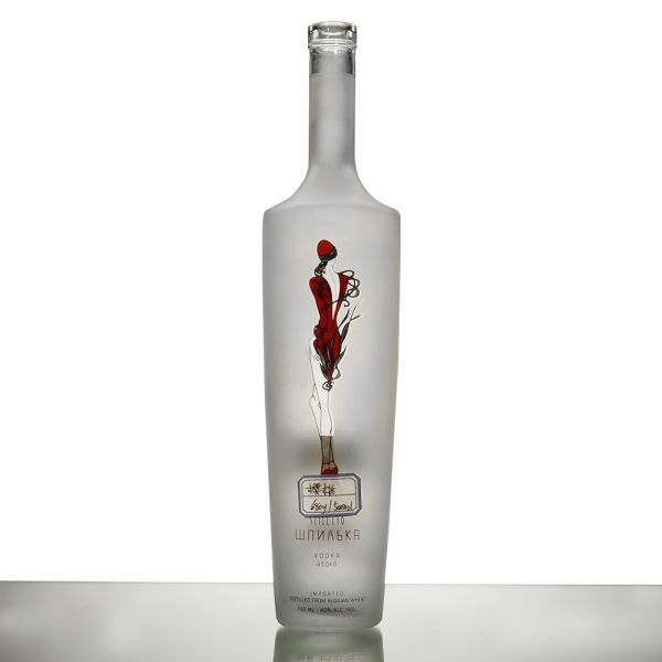 375ml 500ml Frosted Glass Bottle with Label Printing and Free Sample Offered