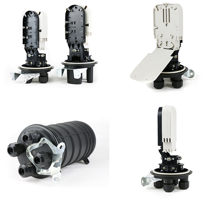 La fermeture commune optique verticale FTTh de fibre de dôme imperméabilisent la matière plastique du noyau 24-144