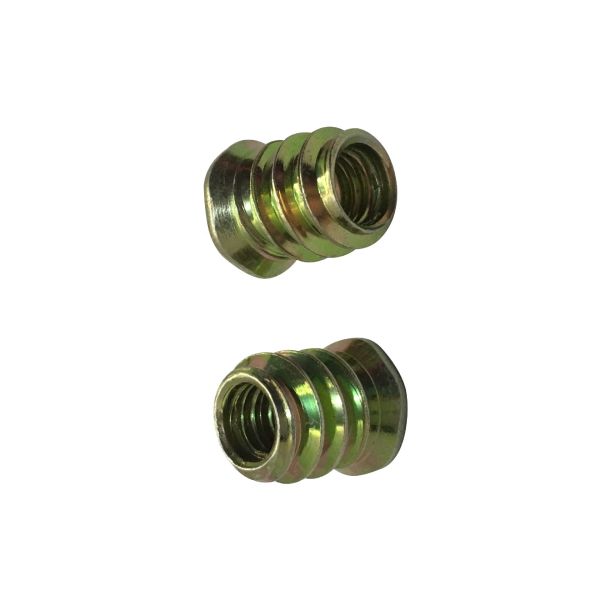 Flat Head Furniture Wood Insert Nuts Carbon Steel Stainless Steel For Woodworking